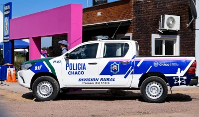 Móvil nuevo y sede de la Policía Rural del Chaco en la zona de Pampa del Indio