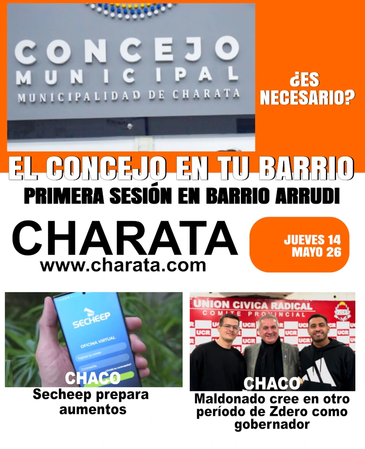 Tapa de Charata.com del Jueves 14 de mayo del 2026.