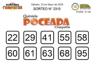 Sorteo Quiniela Poceada Chaqueña 2310