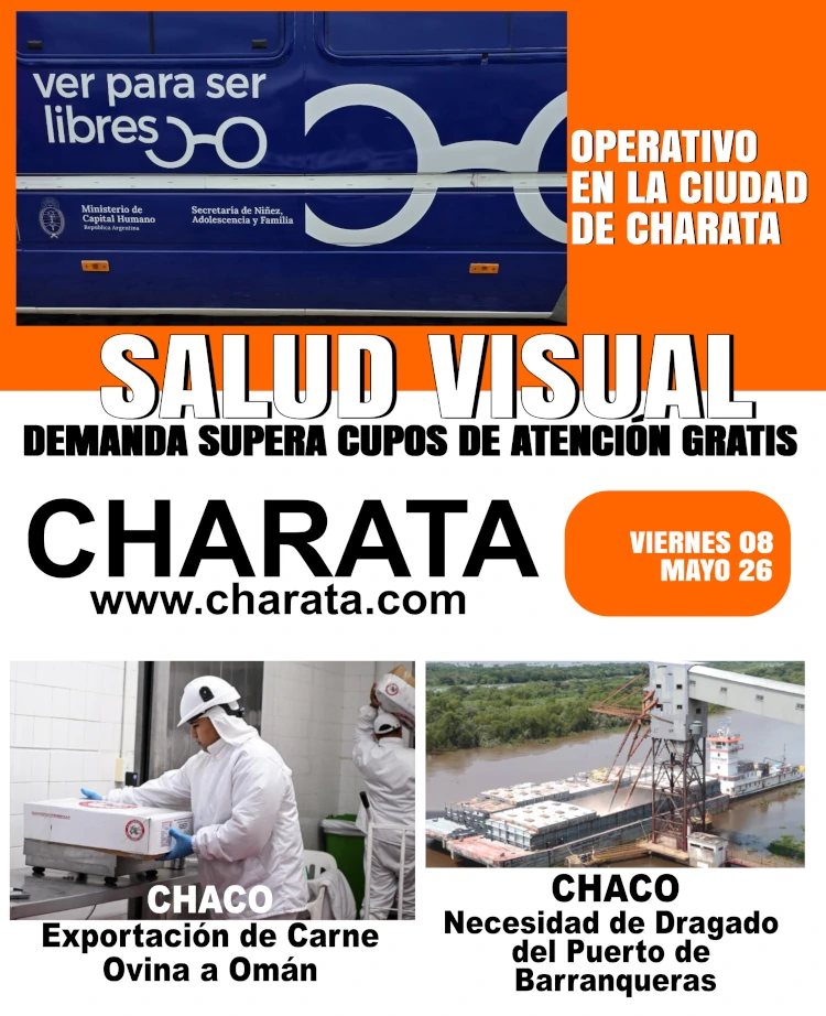 Tapa de Charata.com del Viernes 8 de mayo del 2026.