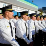 Cadetes de la Policía del Chaco jurando lealtad a la Bandera Argentina