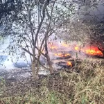 Incendio de matorrales en Charata