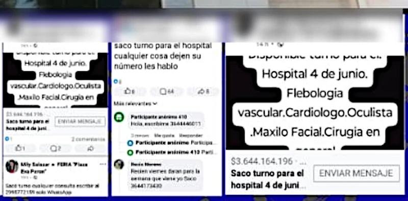 Red de estafa con turnos hospitalarios