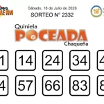 Resultados quiniela poceada chaqueña 2332