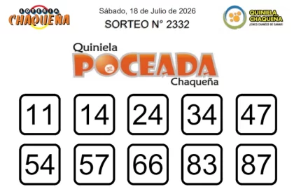 Resultados quiniela poceada chaqueña 2332