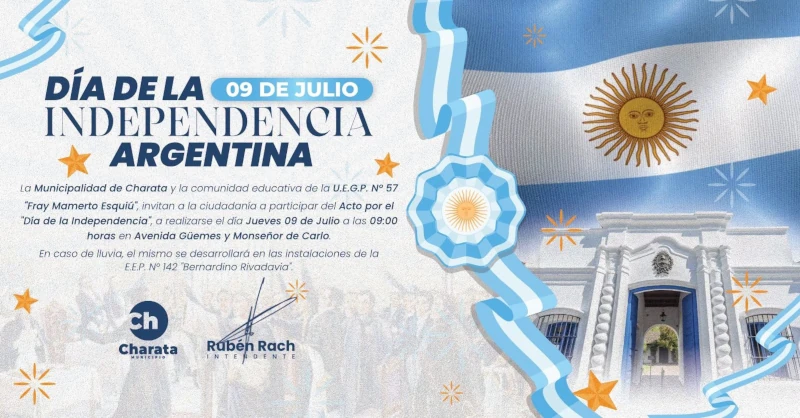 Actos oficiales por el 9 de julio en Charata
