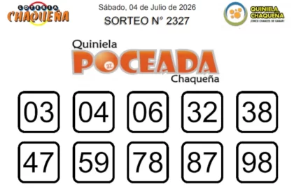 Quiniela Poceada sorteo 2327