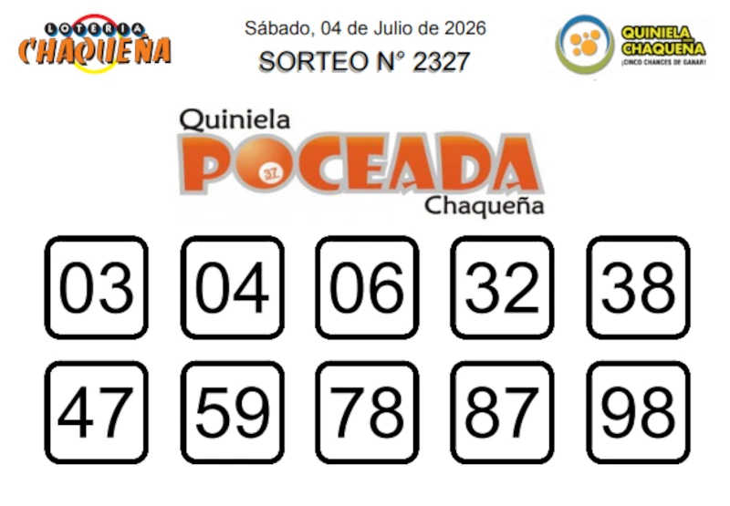Quiniela Poceada sorteo 2327