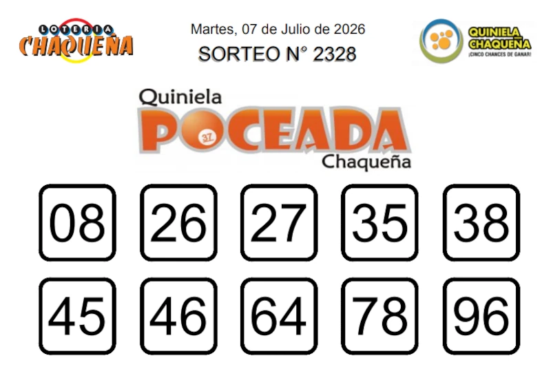 Quiniela Poceada Sorteo 2328