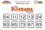 Quiniela Poceada Chaqueña sorteo 2345
