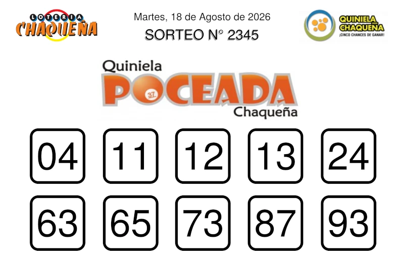 Quiniela Poceada Chaqueña sorteo 2345