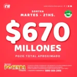 Millonario monto vacante quiniela poceada del chaco