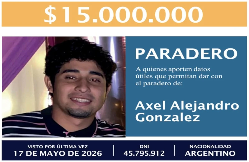 Recompensa por paradero de Axel Alejandro Gonzalez