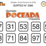 Quiniela Poceada Chaqueña 2365
