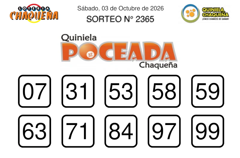 Quiniela Poceada Chaqueña 2365