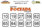 Quiniela Poceada Chaqueña sorteo 2373