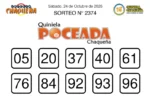Quiniela Poceada Chaqueña 2374