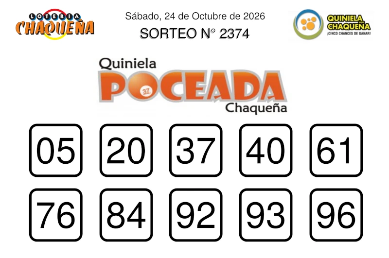 Quiniela Poceada Chaqueña 2374