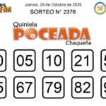 Quiniela Poceada de Lotería Chaqueña 2376